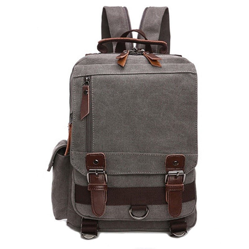 Sac à Dos Vintage Toile Gris - Louise Vintage