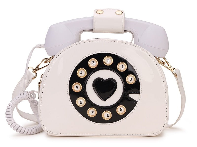 Sac à Main Téléphone Rétro Blanc - Louise Vintage