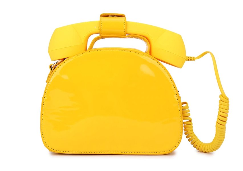Sac à Main Téléphone Rétro Jaune - Louise Vintage