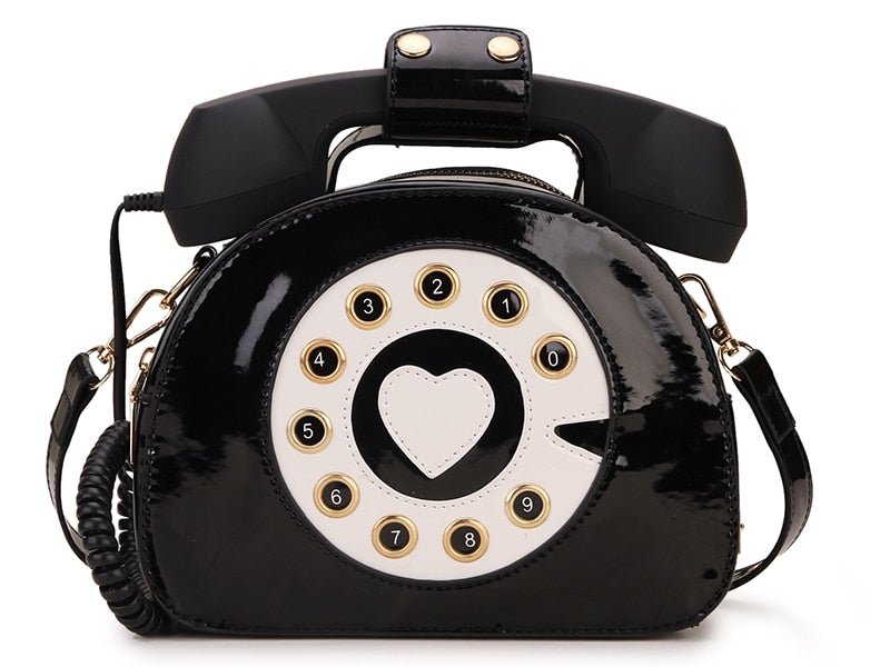 Sac à Main Téléphone Rétro Noir - Louise Vintage