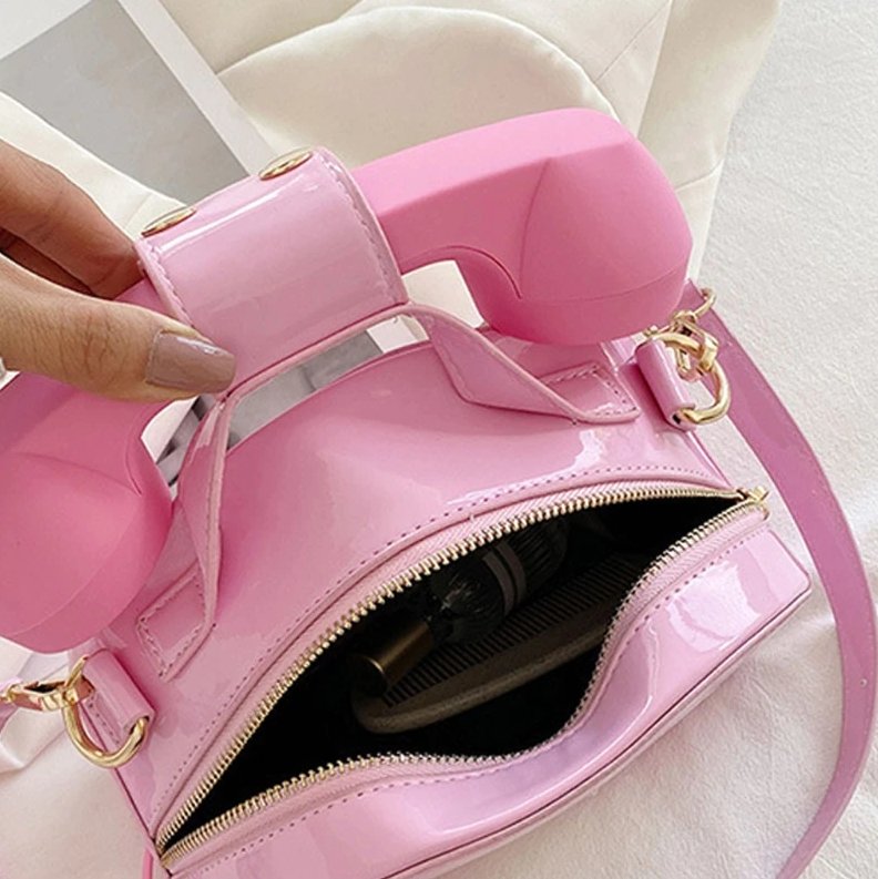 Sac à Main Téléphone Rétro Rose - Louise Vintage