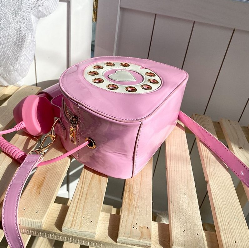 Sac à Main Téléphone Rétro Rose - Louise Vintage
