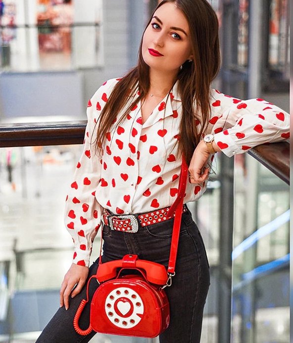 Sac à Main Téléphone Rétro Rouge - Louise Vintage