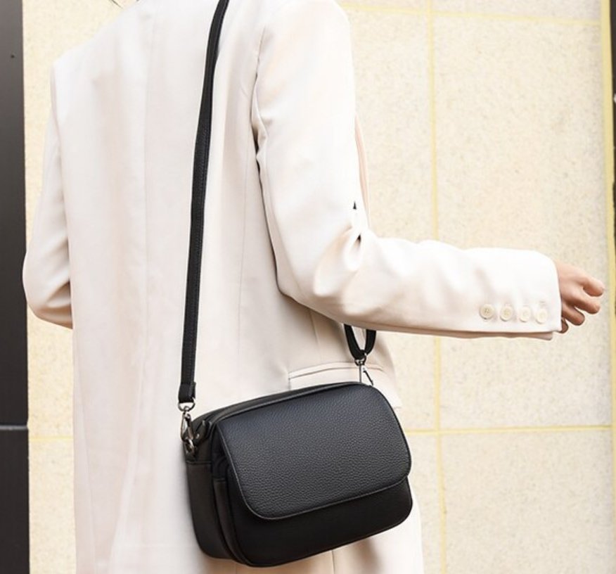 Sac à Main Vintage Cuir Pas Cher Noir - Louise Vintage