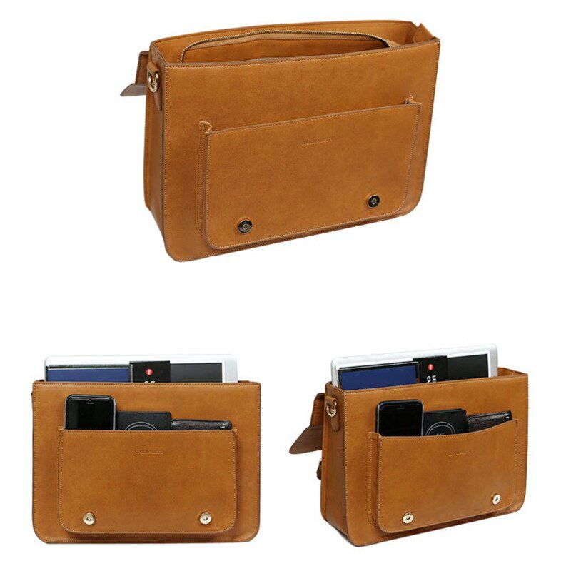 Sac Bandoulière Cartable Vintage Marron - Louise Vintage