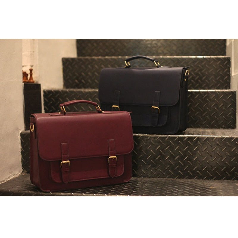 Sac Bandoulière Cartable Vintage Noir - Louise Vintage