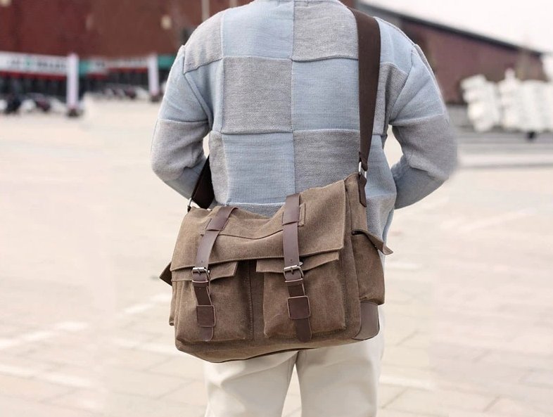 Sac Bandoulière Homme Vintage Gris - Louise Vintage