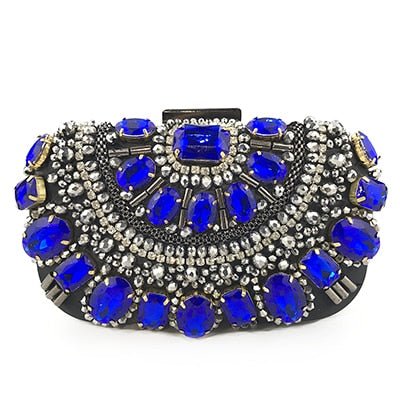 Sac de Soirée Portefeuille Bleu - Louise Vintage