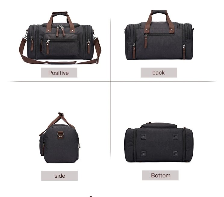 Sac de Voyage Homme Vintage Noir - Louise Vintage
