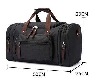 Sac de Voyage Homme Vintage Noir - Louise Vintage