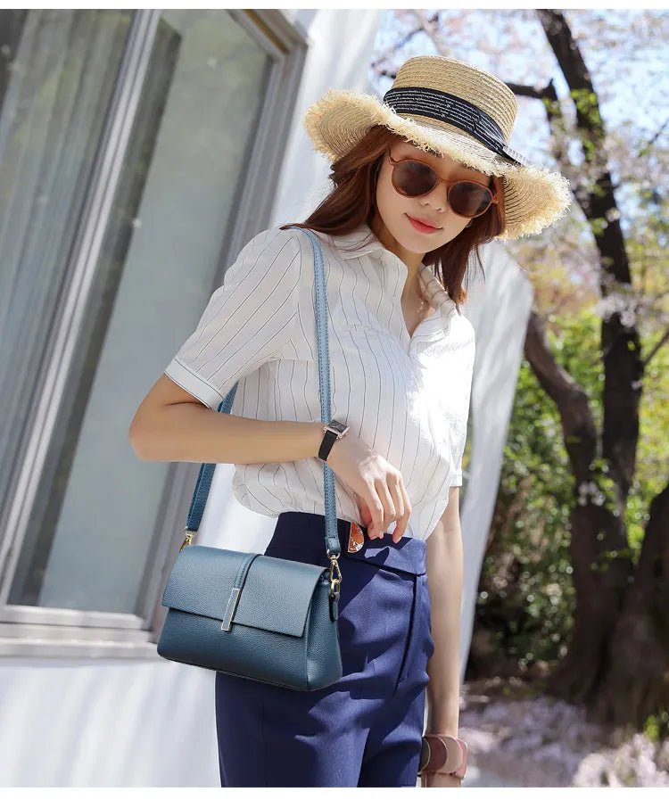 Sac Femme Cuir Vintage Bleu - Louise Vintage