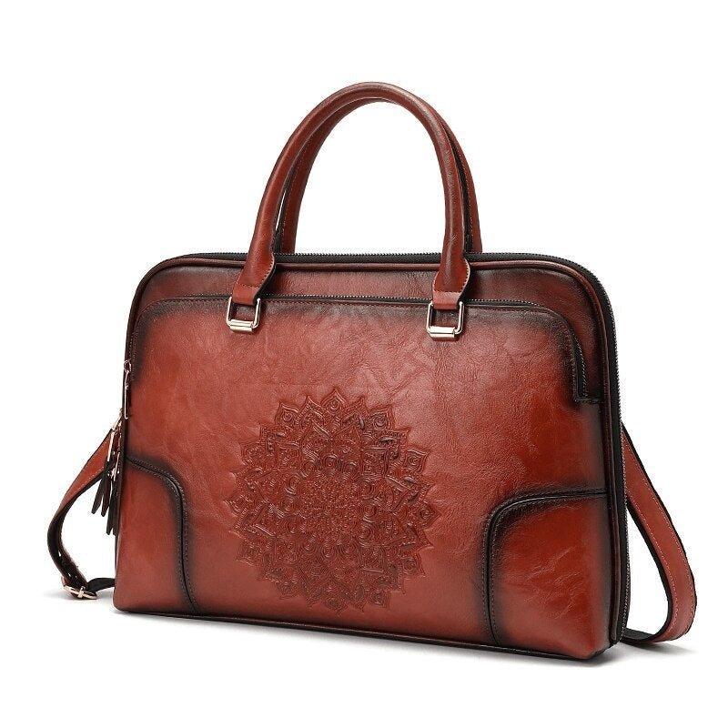 Sac Ordinateur Vintage Marron - Louise Vintage