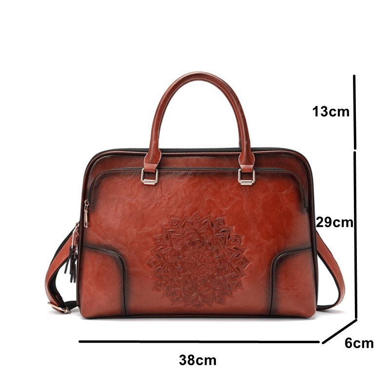 Sac Ordinateur Vintage Marron - Louise Vintage