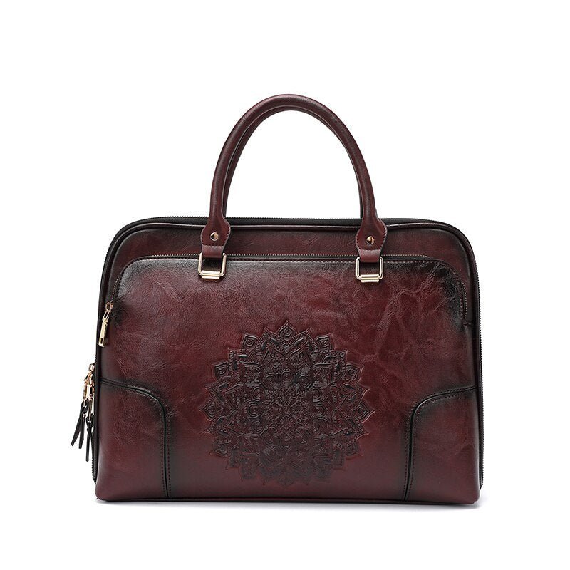 Sac Ordinateur Vintage Rouge Foncé - Louise Vintage
