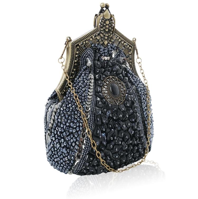 Sac Vintage Années 20 Luxe Gris - Louise Vintage