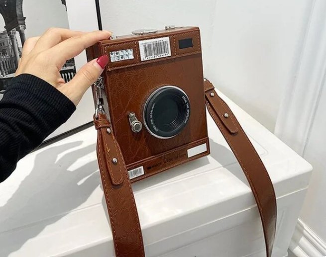 Sac Vintage Camera Marron - Louise Vintage
