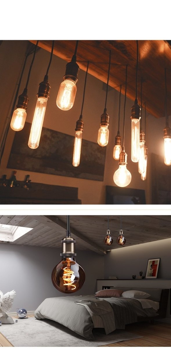 Suspension Rétro<br> Vintage Noir Brillant - Louise Vintage