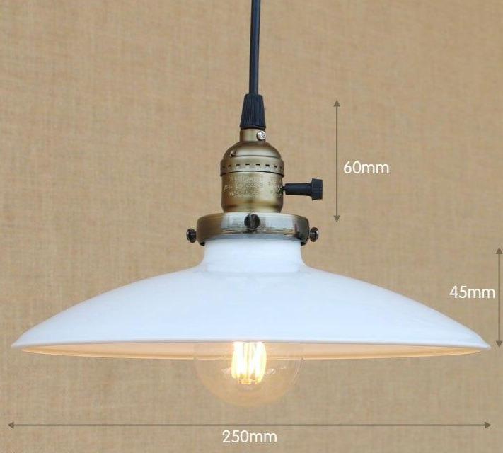 Suspension Vintage Rétro Plate Blanche - Louise Vintage