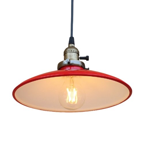 Suspension Vintage Rétro Plate Rouge - Louise Vintage