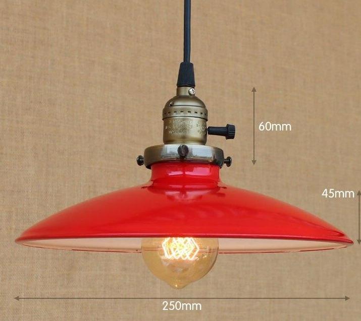 Suspension Vintage Rétro Plate Rouge - Louise Vintage