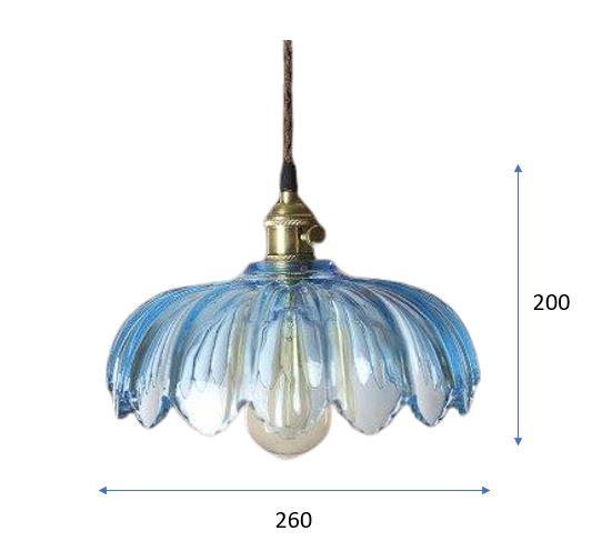 Suspension Vintage Verre Bleu - Louise Vintage