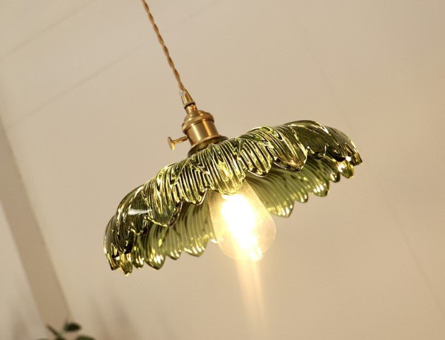 Suspension Vintage Verre Feuille - Louise Vintage