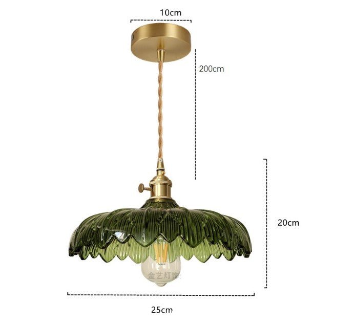 Suspension Vintage Verre Feuille - Louise Vintage