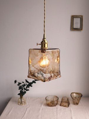 Suspension Vintage Verre Marron - Louise Vintage