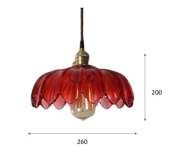 Suspension Vintage Verre Rouge - Louise Vintage