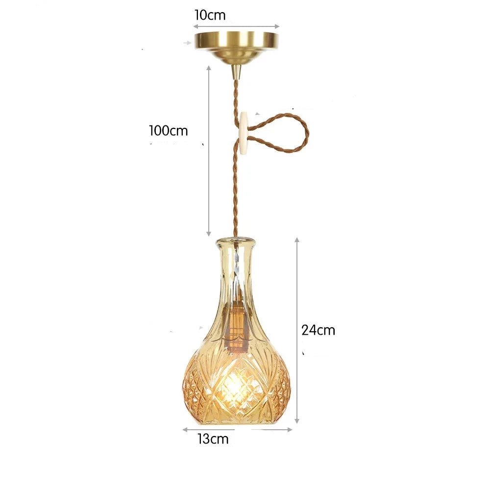 Suspension Vintage Verre Spirale - Louise Vintage