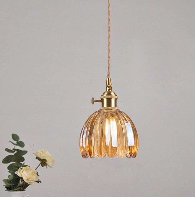 Suspension Vintage Verre Tulipe - Louise Vintage