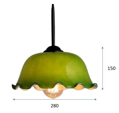 Suspension Vintage Verre Vert - Louise Vintage