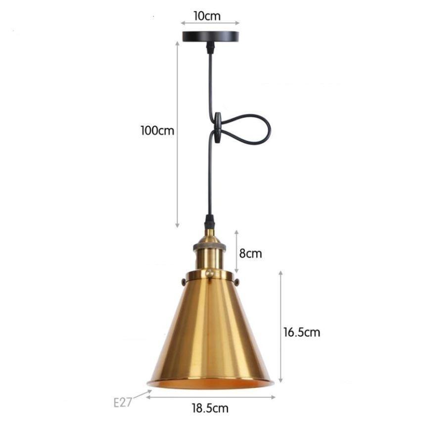 Suspension Vintage<br> Industriel Dorée - Louise Vintage