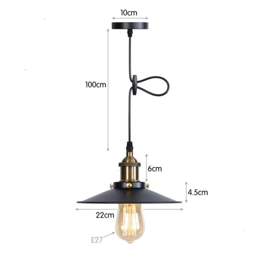 Suspension Vintage<br> Industriel Or Noir - Louise Vintage