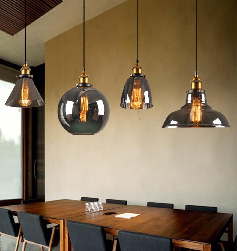Suspension Vintage<br> Verre Gris 14 cm - Louise Vintage
