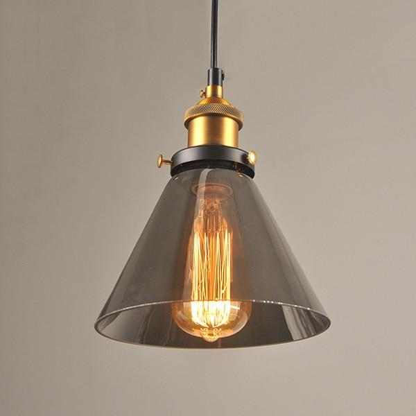 Suspension Vintage<br> Verre Gris 18,5 cm - Louise Vintage