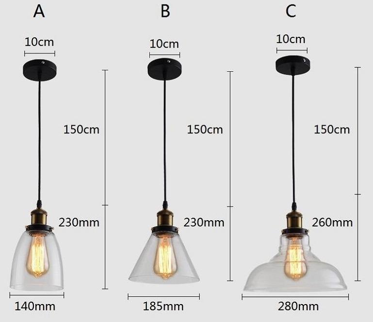 Suspension Vintage<br> Verre Gris 28 cm - Louise Vintage