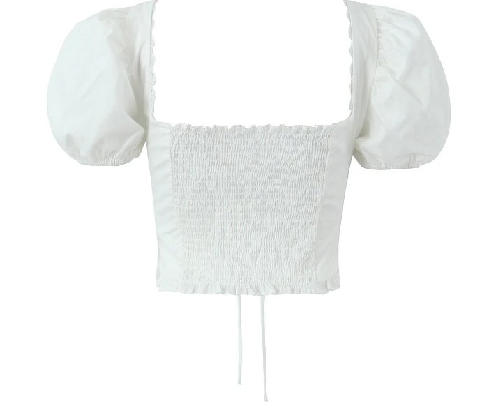 Top Vintage Blanc Col Carré - Louise Vintage