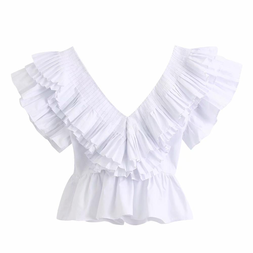 Top Vintage Blanc Col V - Louise Vintage