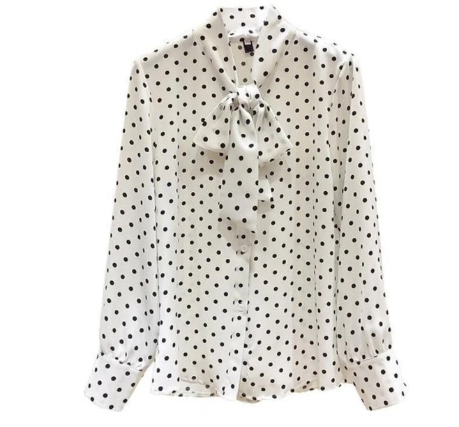 Top Vintage Blanc Pois Noirs - Louise Vintage