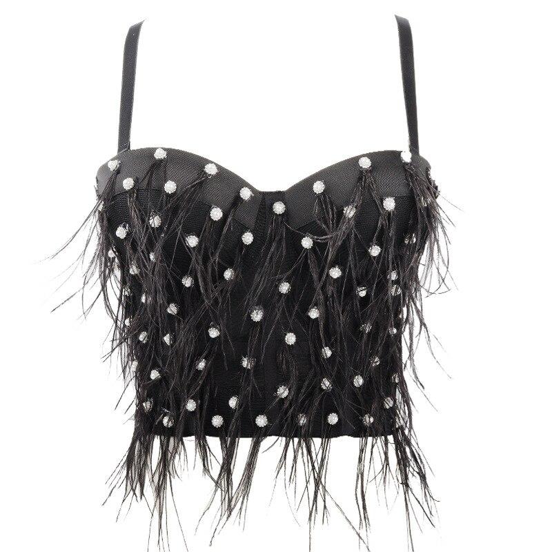 Top Vintage Bustier Noir Franges - Louise Vintage