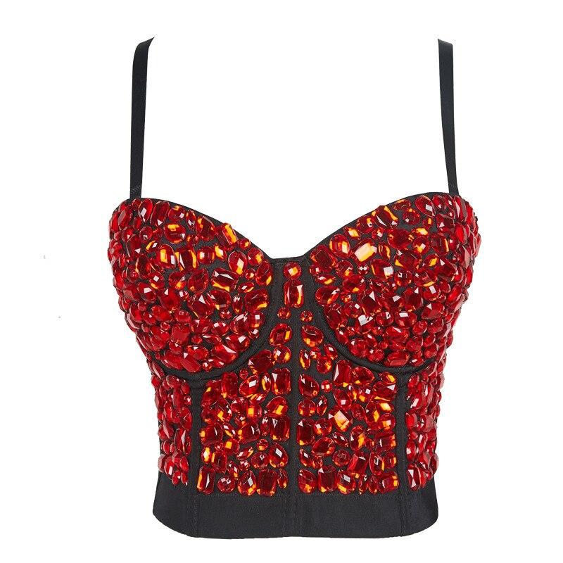 Top Vintage Bustier Pierres Rouge - Louise Vintage