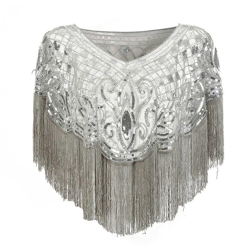 Top Vintage Châle Années 20 Argent - Louise Vintage