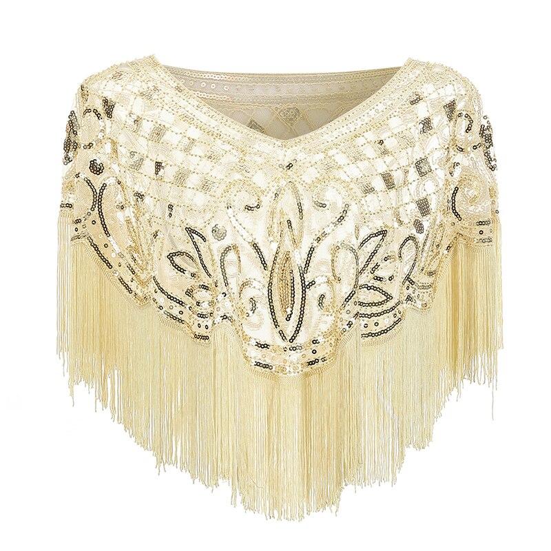 Top Vintage Châle Années 20 Beige - Louise Vintage