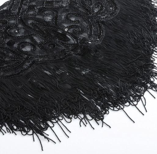 Top Vintage Châle Années 20 Noir - Louise Vintage