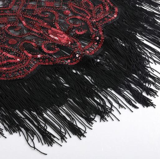 Top Vintage Châle Années 20 Rouge - Louise Vintage