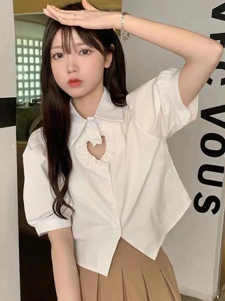 Top Vintage Court Chic Blanc - Louise Vintage