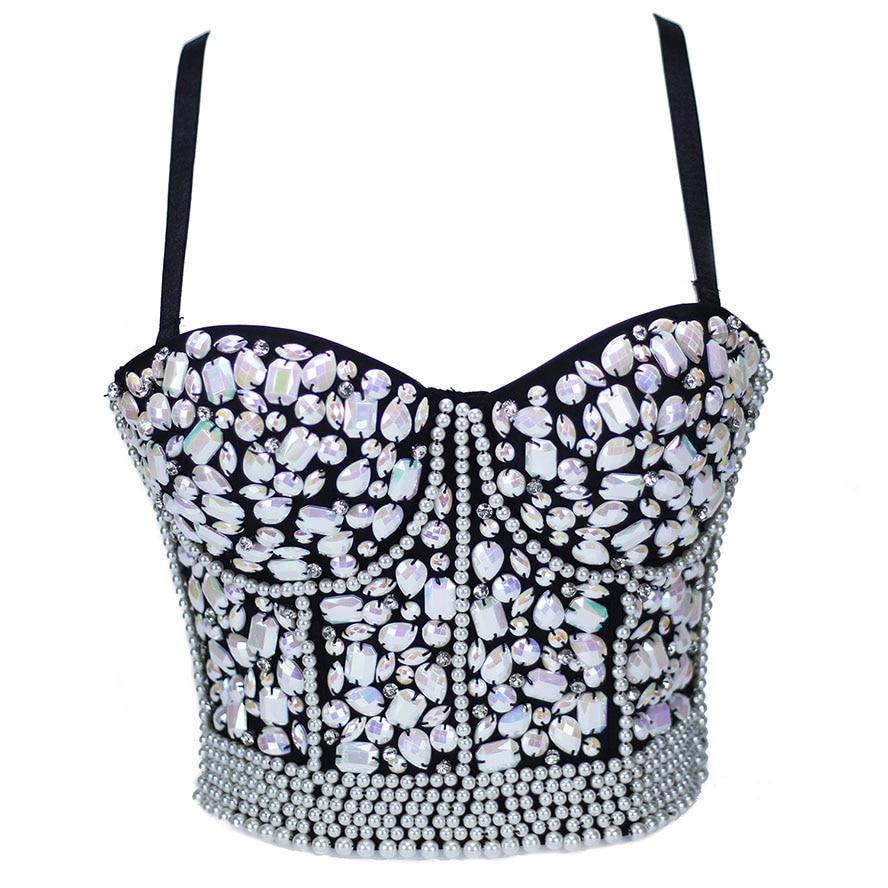 Top Vintage Noir Strass et Perles - Louise Vintage