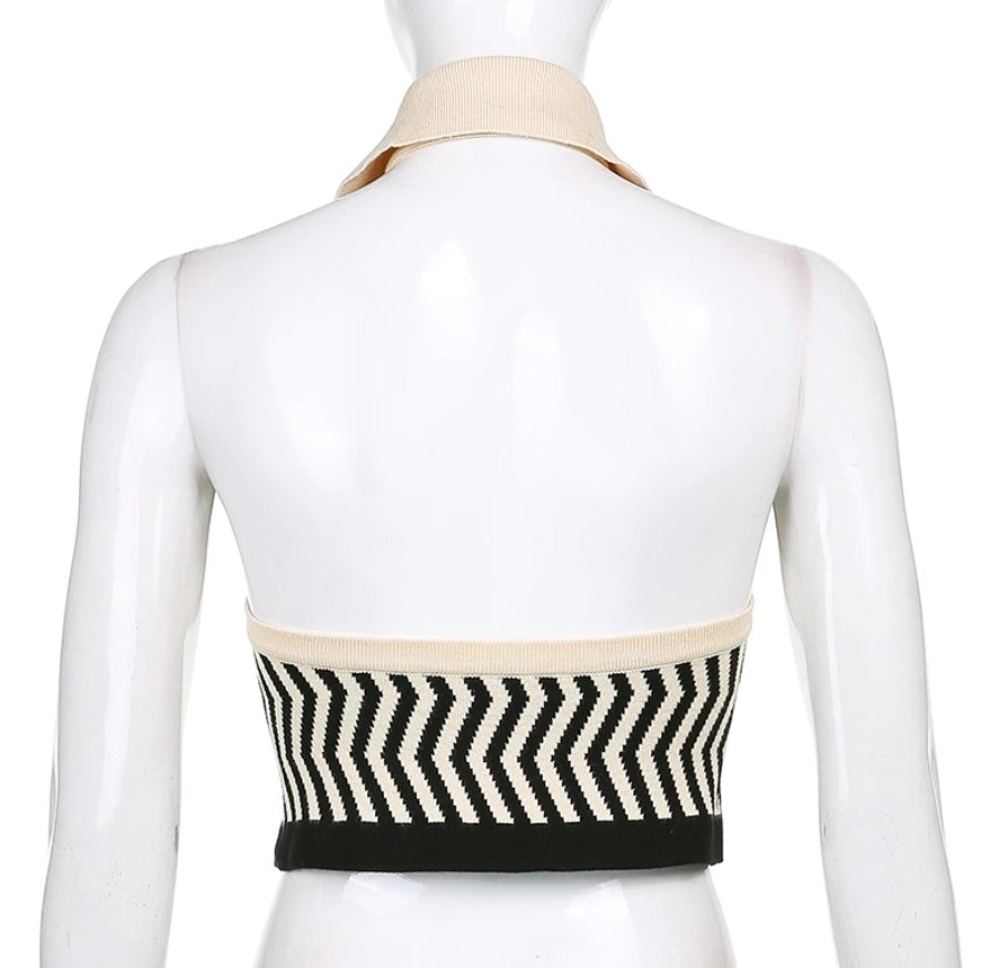 Top Vintage Sexy Rayé Noir - Louise Vintage