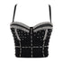 Top Vintage Strass Noir Pierres - Louise Vintage